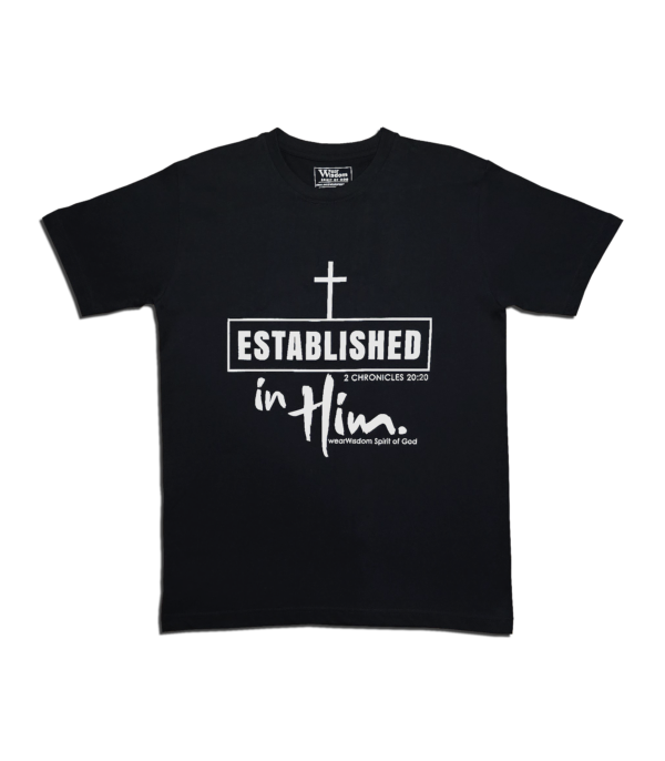 wearwisdom_Established in Him T-shirt