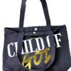 wearwisdom_totebag_childofgod_1_2 Child of God black Christian tote bag made from premium 16oz fabric with reinforced handles and hidden magnetic closure