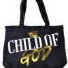wearwisdom_totebag_childofgod_1_5 Child of God black Christian tote bag made from premium 16oz fabric with reinforced handles and hidden magnetic closure